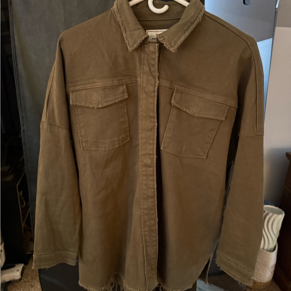 Women’s Olive Green Denim Jacket